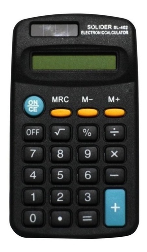 [627] Global Calculadora 8 Digitos 8D-402 De Bolsillo Tamaño 113X64X20Mm Pila Aa / Solar
