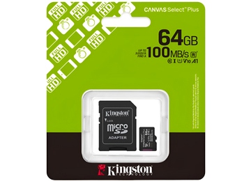 [1187]  Kingston Memoria Micro Sd 64Gb Canvas Clase 10 Con Adaptador