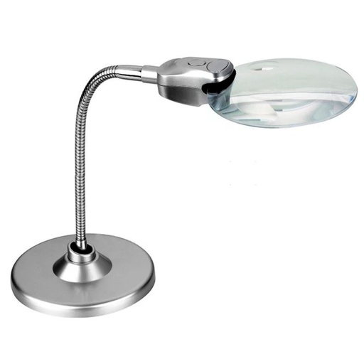[4982] Megalite Zd0128 - Lupa De Escritorio Con Pie 6X Con Led