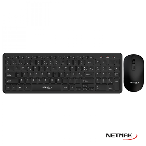 [8883] Netmak Combo Inalambrico Teclado Y Mouse Nm-Kb620 Negro 2.4Ghz Slim