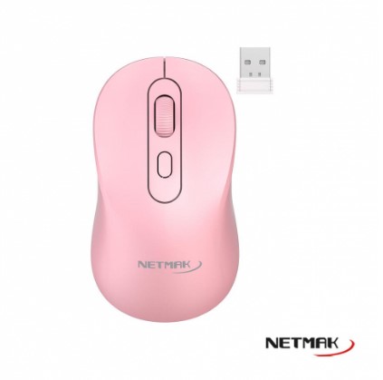 [9253] Netmak Mouse Nm-M640P 2.4Ghz + Bt Recargable Pink Rosa