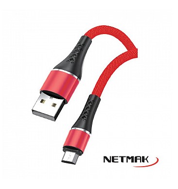 [4504] Netmak Nm-117R  Cable Usb A Micro Usb 2A 1M Strong Series