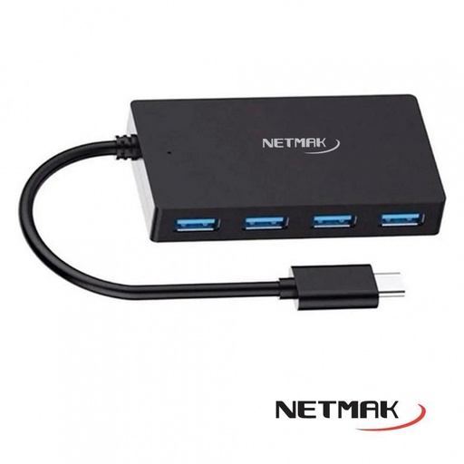 [3947] Netmak Nm-Hubc Hub Tipo C A 4 Puertos Usb 2.0