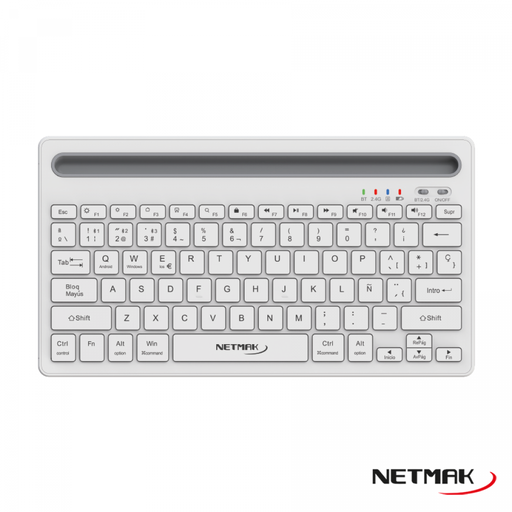 [9030] Netmak Nm-Kb650-W Teclado Bluetooth 5.0 Recargable Blanco