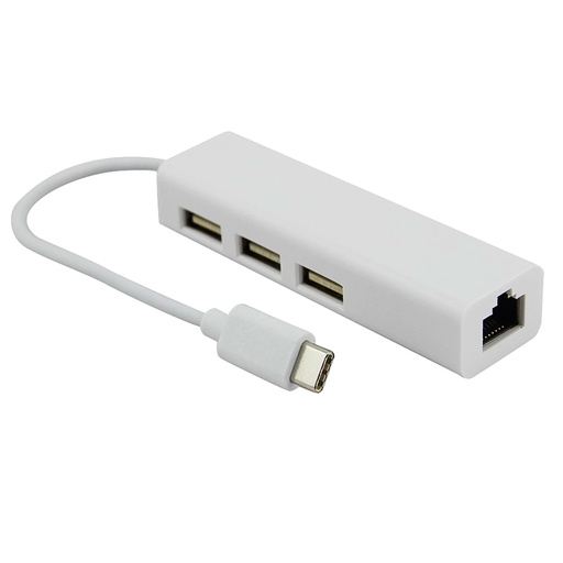 [3950] Netmak Nm-Tc40 - Conversor Adaptador 3 Usb 2.0 + Rj45 A Usb-C