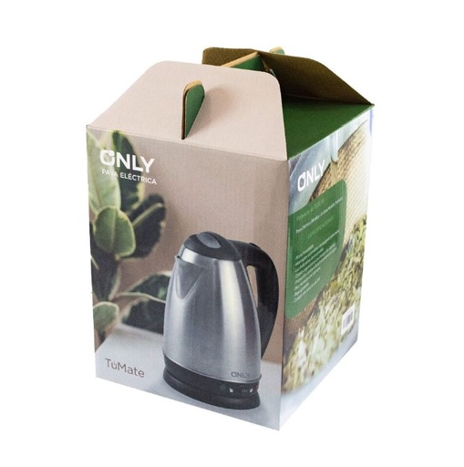 [9647] Only Pava Electrica Con Corte Mate / Te Cafe Tumate Acero Inox. 220V 1.8Lt