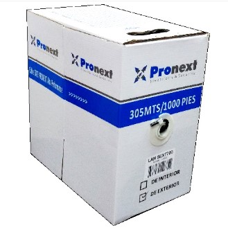 [6557] Pronext Lan5E100 - Bobina Cable Utp 305 Mts 0.5 Mm - Interior Conexiones Lineales Hasta 120 Mts