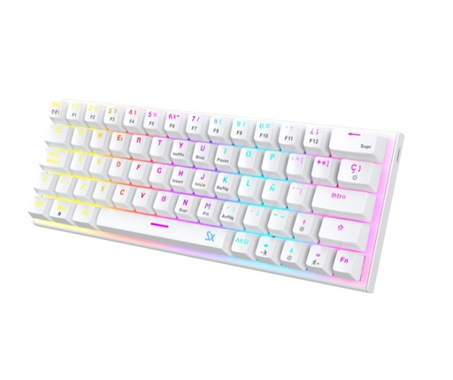 [9561] Solarmax Teclado Mecanico Gamer 60% Español Usb Blanco Gmkb76Cw Switch Red