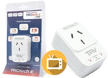 [9474] Trv Protector De Tension Protech E Hasta 2100W By Trv - Audio Televisor Lavavajillas Consolas - Corte Baja Tensión 180V Corte Por Alta Taensión  245V 
