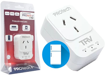 [9474] Trv Protector De Tension Protech F Hasta 2100W By Trv - Heladeras Aires Acondicionados Inverter - 180 Seg Retardo De Reconexion Fijo