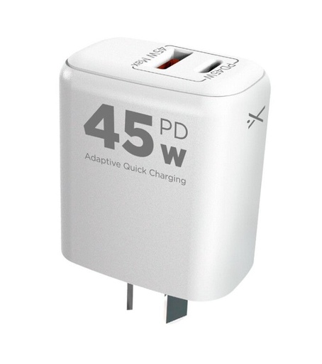 [9726] Xaea Cargador Celular 220V Optimum 5A 45W Tipo C Pd + Usb
