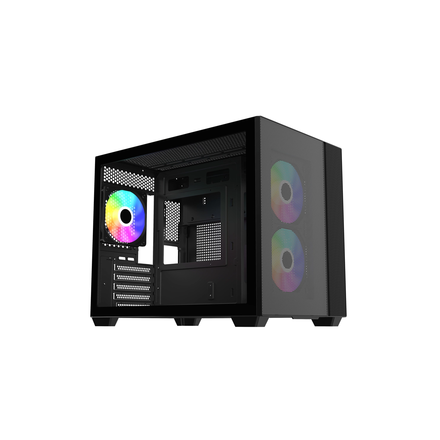 [951886] Gabinete Cooler Master Elite 461 Mini Tower 3 Fans Tempered Glass Black S/Fuente