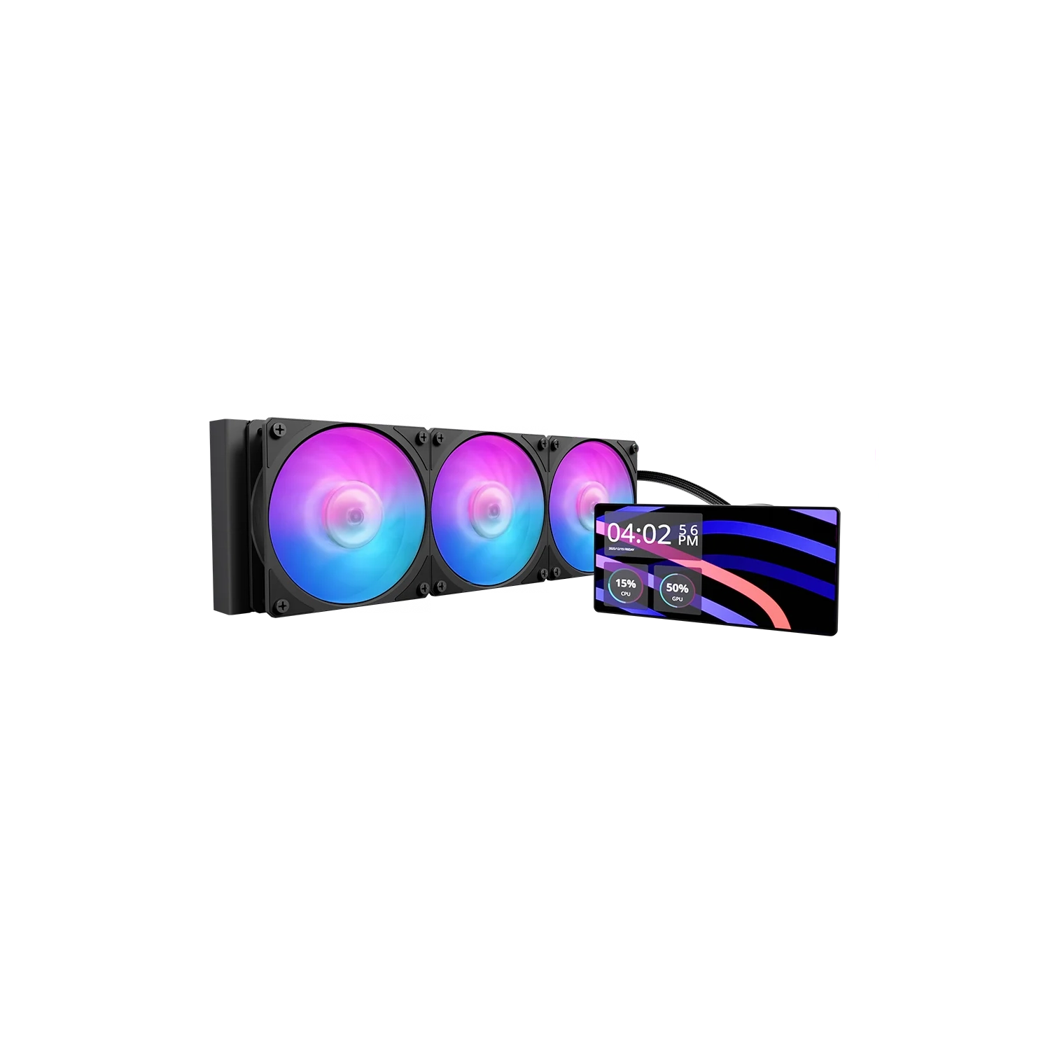 [951959] Water Cooler Cooler Master Masterliquid Core Lcd 6" 360 3 Fans 120Mm Argb Black