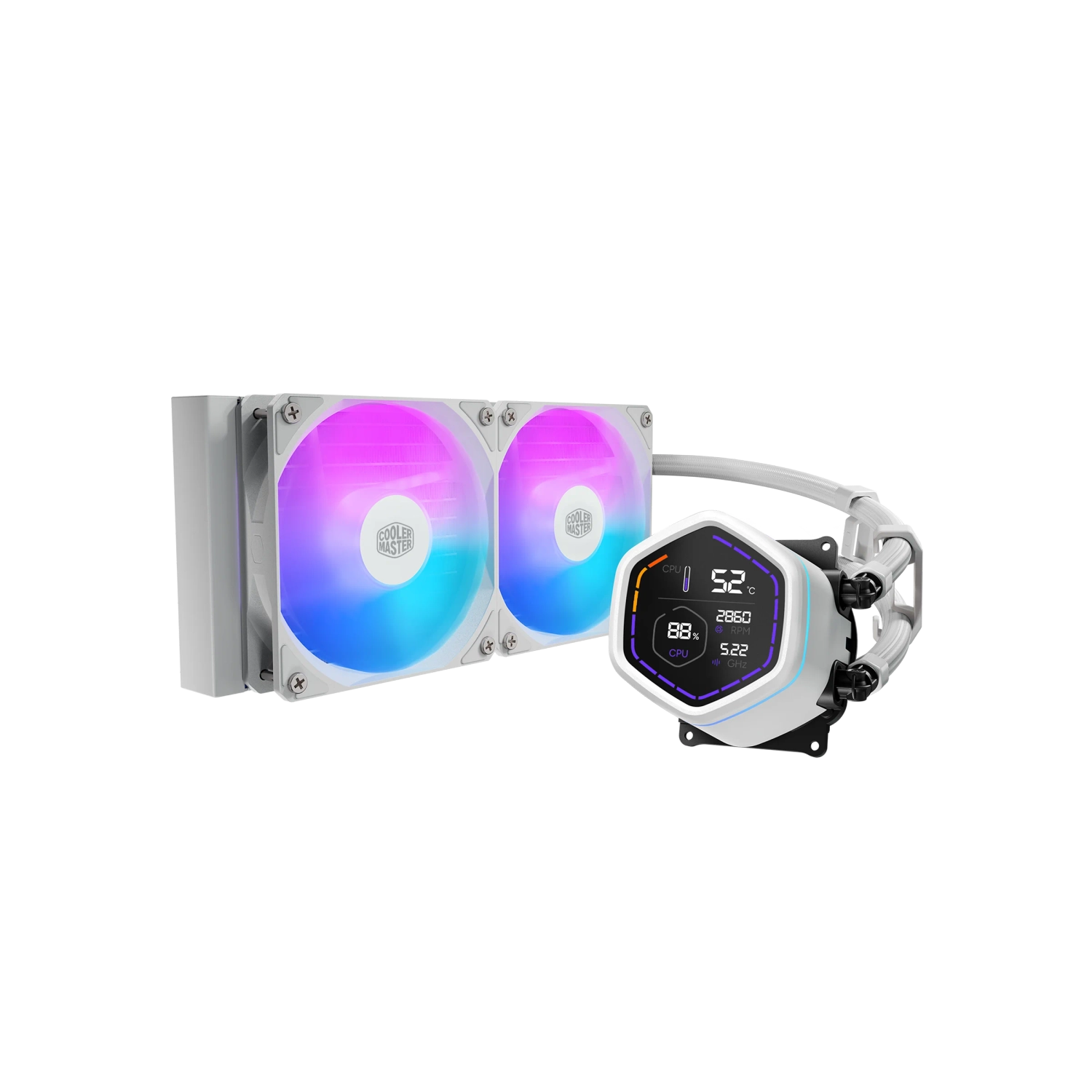[951960] Water Cooler Cooler Master Masterliquid Core Nex Digital 240 2 Fans 120Mm Argb White