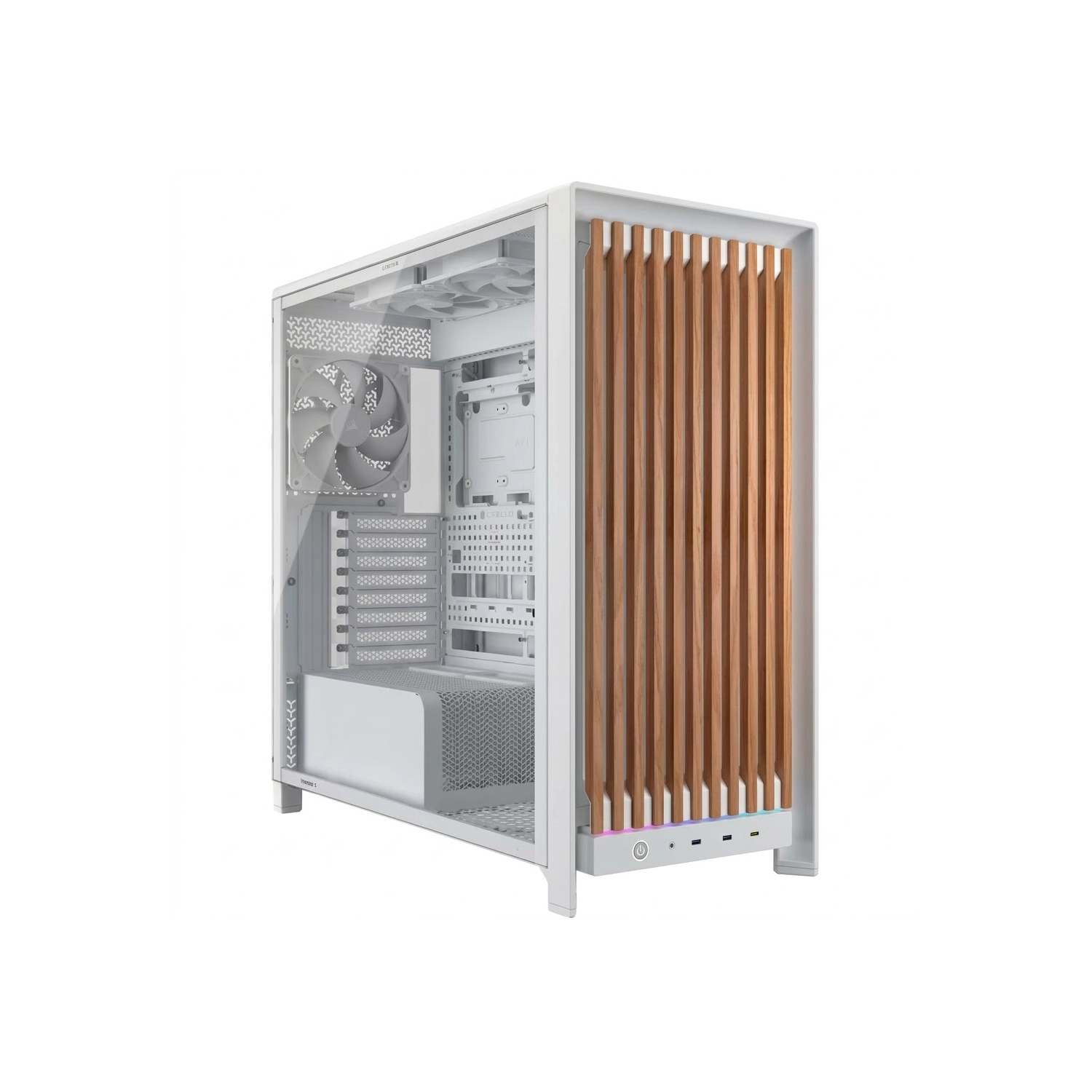 [952044] Gabinete Corsair Frame 5000D Wood Rs Performance Mid-Tower Case Blanco / Madera