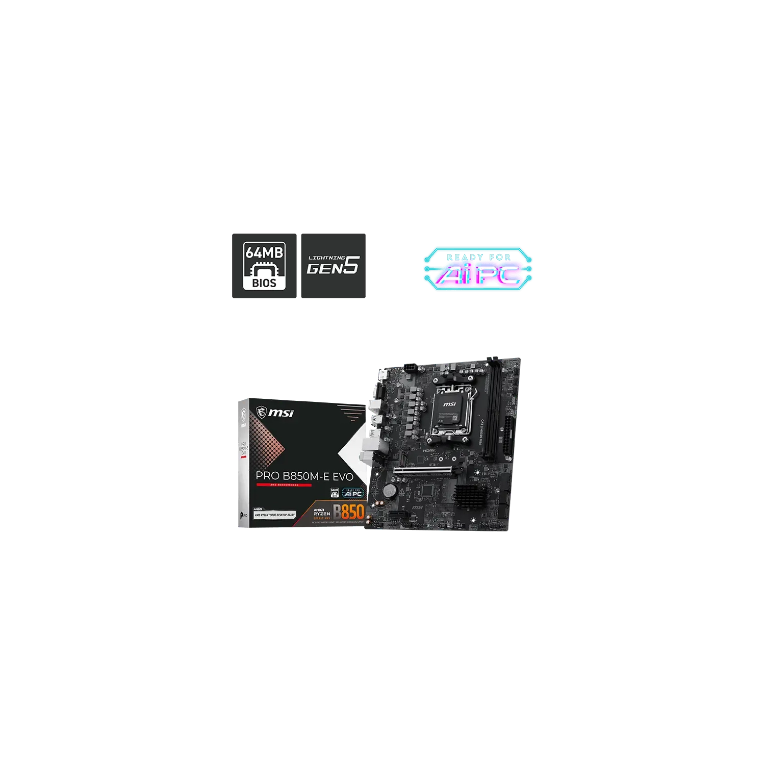 [952278] Motherboard Msi Pro B850M-E Evo Am5 Ddr5
