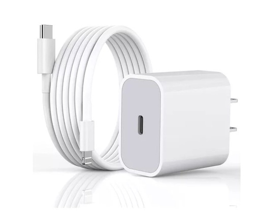 [8330] COMBO CARGADOR TIPO C 20W QC + CABLE LIGHTNING APPLE 1MT