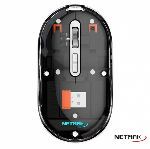 [9997] Netmak Nm-M670 Mouse Transparente 2.4Ghz Bluetooth 5.0 Negro