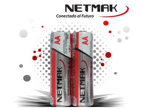 [1385] Nm-Aa270 Netmak Pilas Recargables Aa 2700 Blister X 2