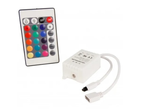 [3786] PRACTILED CONTROLADORA CONTROL REMOTO PARA TIRA RGB 24 BOTONES REPUESTO 72W