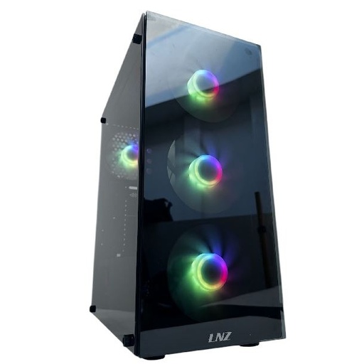 [10105] LNZ GABINETE Y10 BLACK VIDRIO TEMPLADO 4 FAN ARGB