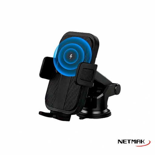 [10130] NETMAK NM-HC42 SOPORTE DE CELULAR CON CARGA INALAMBRICA PARA AUTO