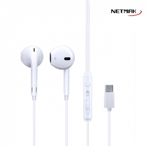 [10138] Netmak Nm-Ur90-W Auricular Tipo C Manos Libres Blanco