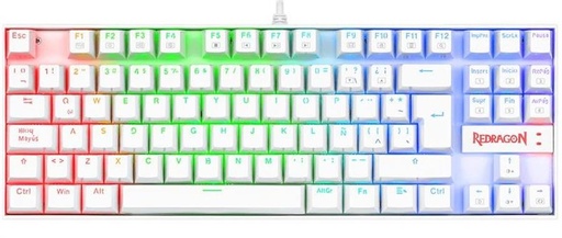 [10211] Redragon Gamer Teclado Kumara Blanco Red Switch Español K552W-Rgb-1R-Sp