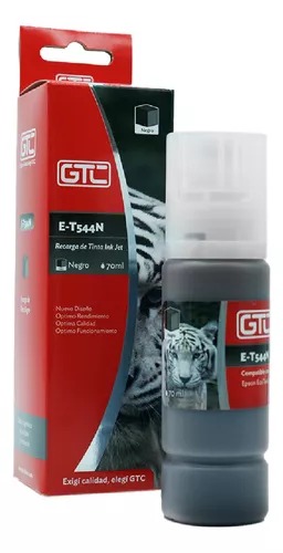 [10227] Gtc Tinta Alternativa Epson 544 Negro Serie L Sistema Continuo Ink Jet 70Ml L3110 L3150 L5190   