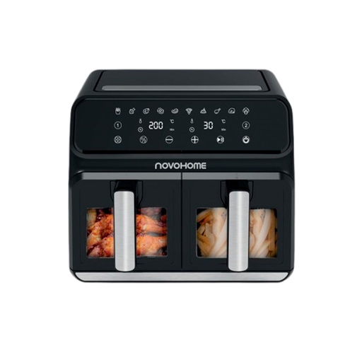 [10245] Novohome Nh-Af Dual 10 Air Fryer Freidora 4+4 Lts 1700W Black 